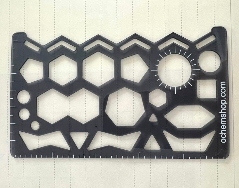 Science Stencil | Chemistry Stencil | Organic Chemistry Stencil | | Drawing Stencil | Molecule Stencil | Chemie Schablone